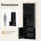 Costway 71" Farmhouse Bookcase with Doors with 6 Shelves & 2-Door Cabinet for Bedroom White/Black